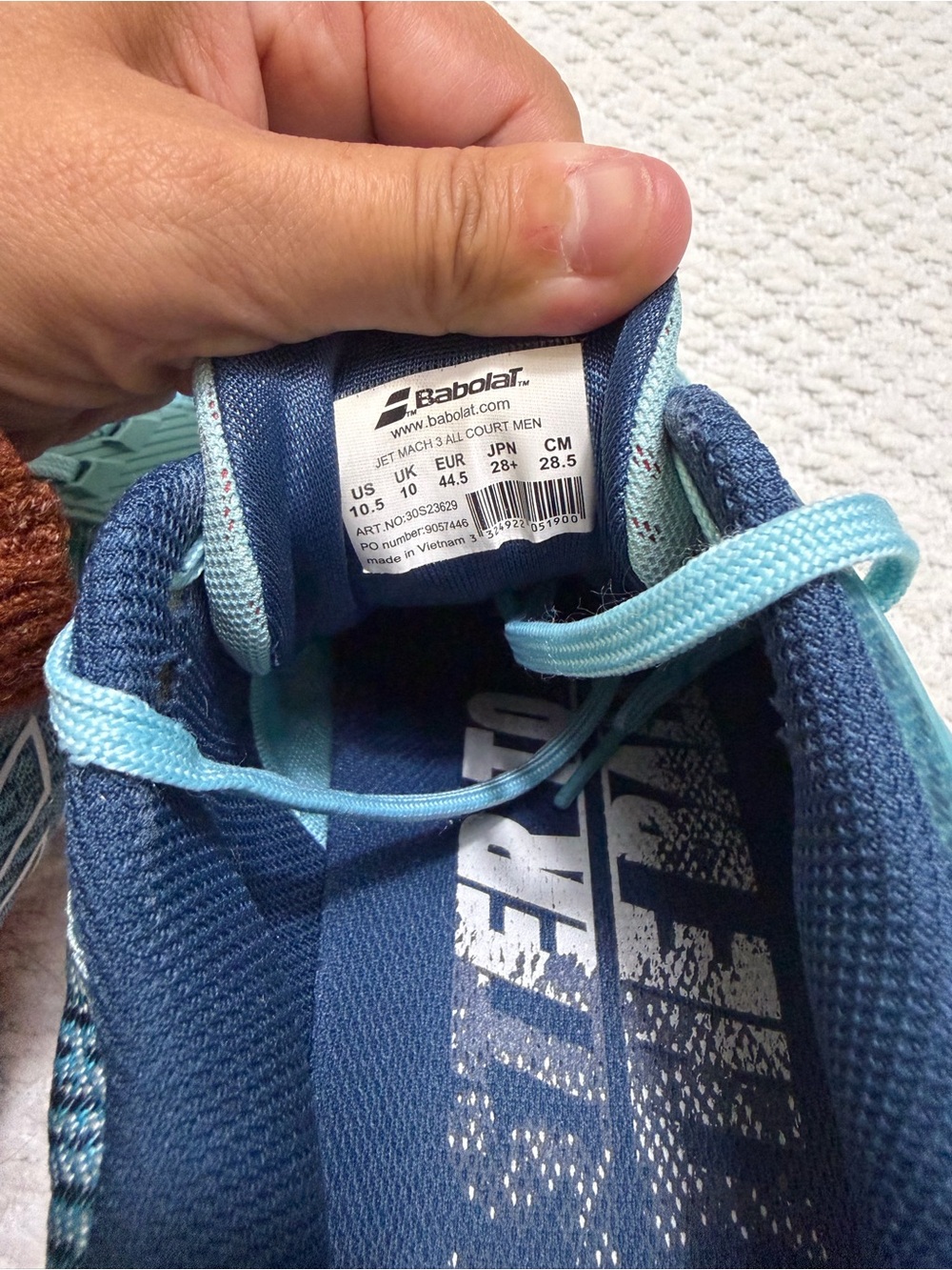 Babolat Jet Mach 3 All Court Tennis Shoes Angel Blue Men’s Size 10.5 - Picture 8 of 9
